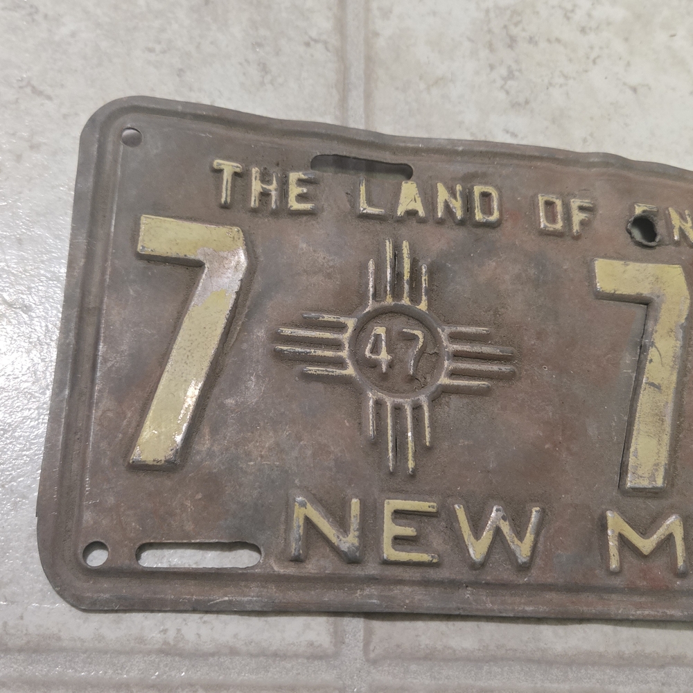Vintage New Mexico License Plate - Rustic Brown and Gold - Picture 3 of 9